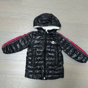 Moncler Toddler Black Down Hooded Puffer Jacket Size 2 Years